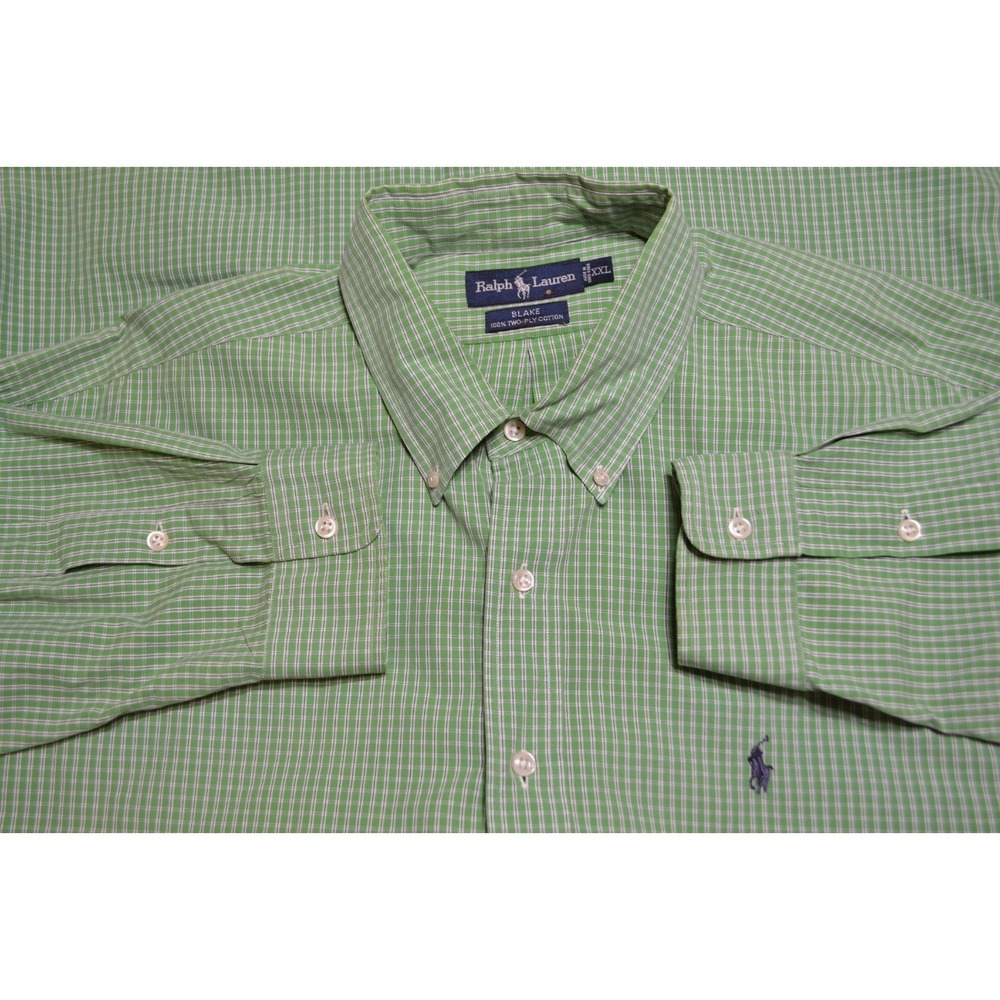 Polo Ralph Lauren Men's 100% Cottom Blake Green Button Down Shirt, Size 2XL - Picture 7 of 7